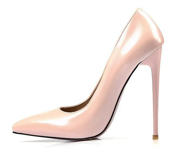 Popular large size women's shoes stiletto heels shallow mouth single shoes extra large pointed