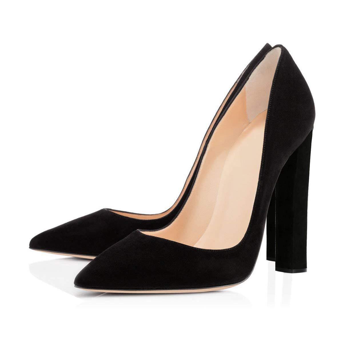 Women's Fashion Single Shoes Pointed Toe Thick Heel