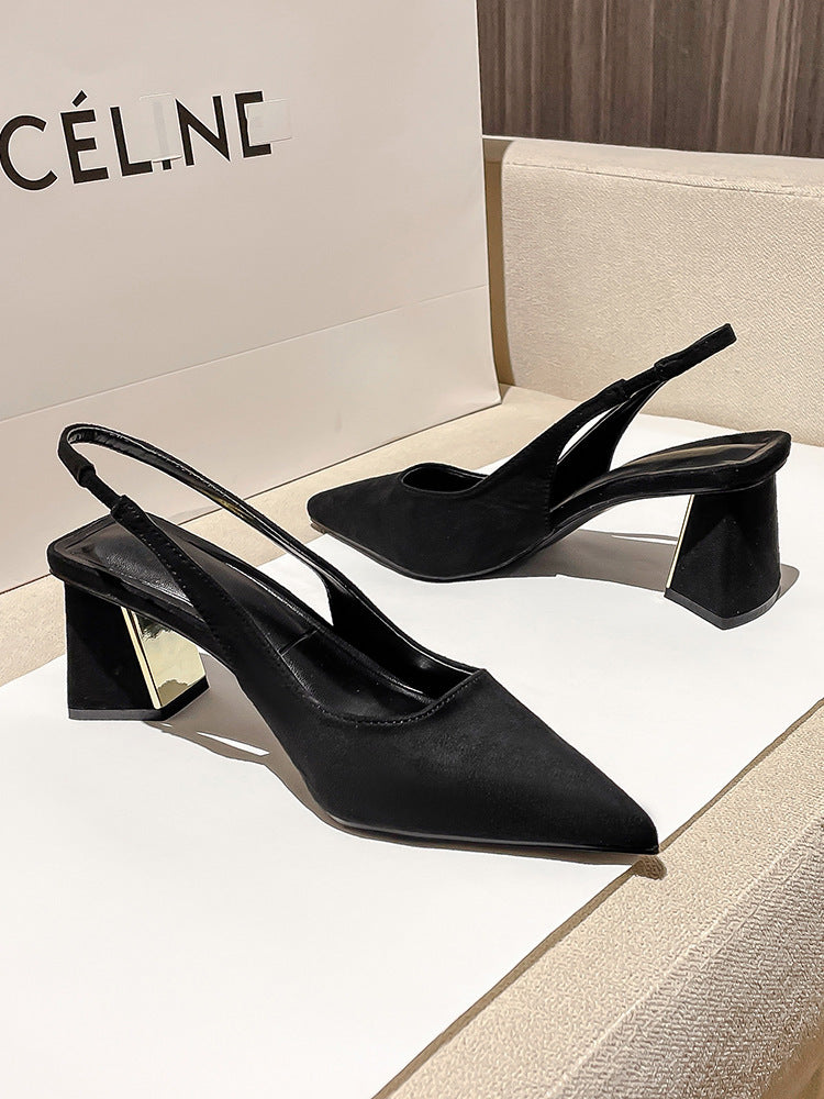 Pointed-toe Skinny Suede High Heel Pumps